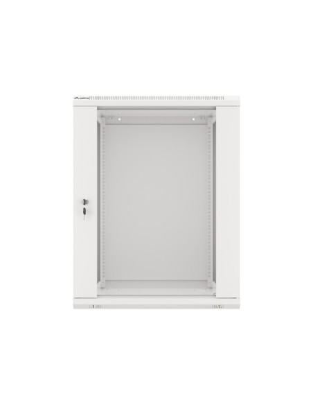 LANBERG 19" RACKOVÁ SKRIŇA PRO MONTÁŽ NA STENU 15U/600X600 (FLAT PACK) S PROSKLENÝMI DVERAMI ŠEDÁ V2c