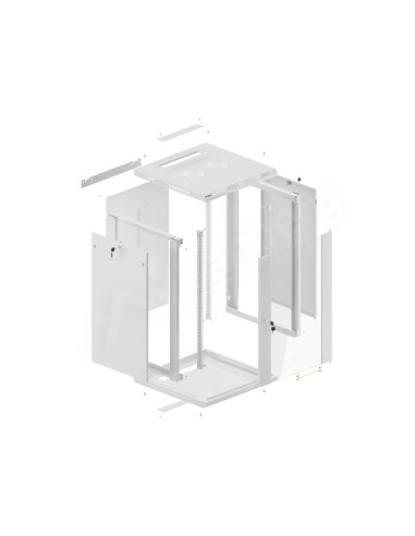 LANBERG 19" RACKOVÁ SKRIŇA PRO MONTÁŽ NA STENU 18U/600X600 (FLAT PACK) ŠEDÁ V2