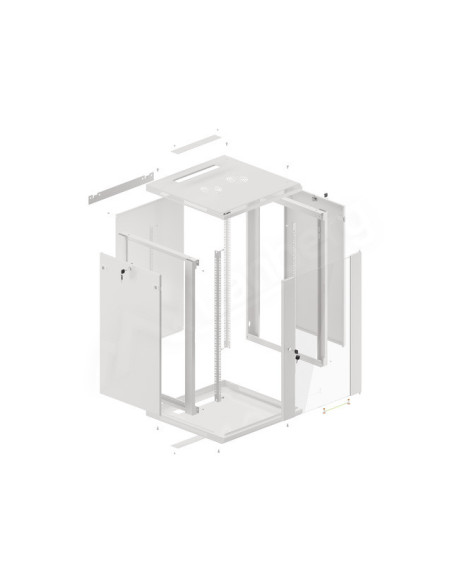 LANBERG 19" RACKOVÁ SKRIŇA PRO MONTÁŽ NA STENU 18U/600X600 (FLAT PACK) ŠEDÁ V2