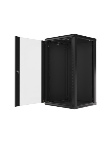 LANBERG 19" RACKOVÁ SKRIŇA PRO MONTÁŽ NA STENU 22U/600X600 (FLAT PACK) ČIERNA V2