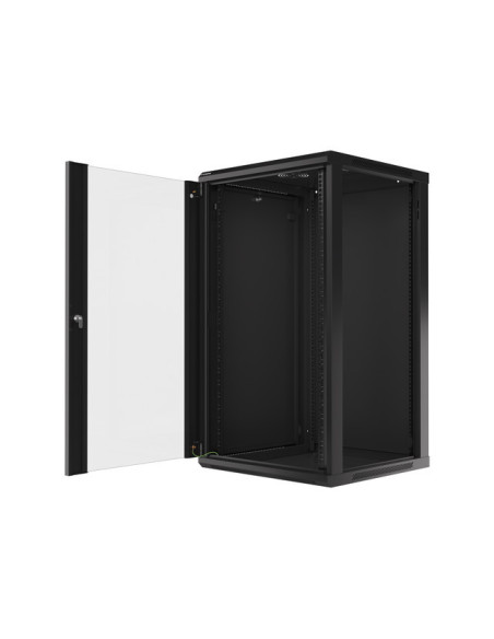 LANBERG 19" RACKOVÁ SKRIŇA PRO MONTÁŽ NA STENU 22U/600X600 (FLAT PACK) ČIERNA V2