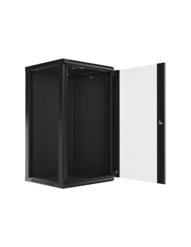 LANBERG 19" RACKOVÁ SKRIŇA PRO MONTÁŽ NA STENU 22U/600X600 (FLAT PACK) ČIERNA V2