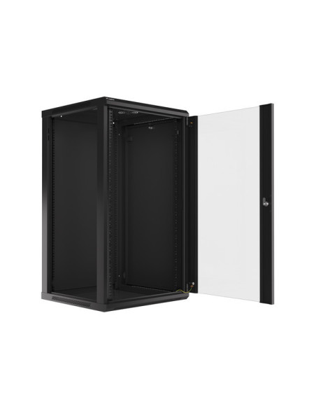 LANBERG 19" RACKOVÁ SKRIŇA PRO MONTÁŽ NA STENU 22U/600X600 (FLAT PACK) ČIERNA V2