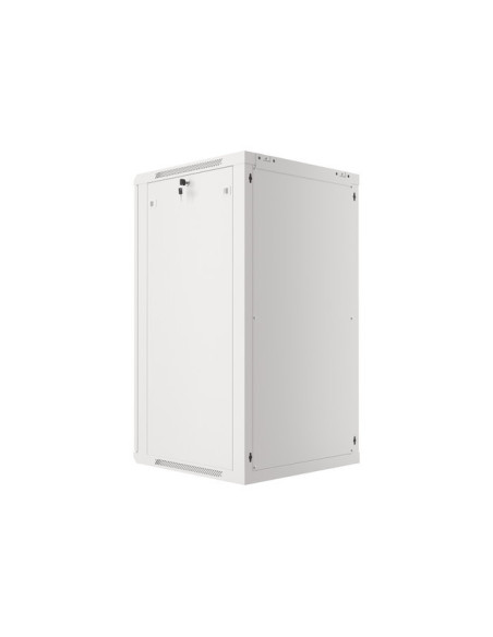 LANBERG 19" RACKOVÁ SKRIŇA PRO MONTÁŽ NA STENU 22U/600X600 (FLAT PACK) S PROSKLENÝMI DVERAMI ŠEDÁ V2