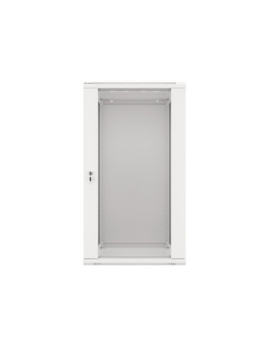 LANBERG 19" RACKOVÁ SKRIŇA PRO MONTÁŽ NA STENU 22U/600X600 (FLAT PACK) S PROSKLENÝMI DVERAMI ŠEDÁ V2