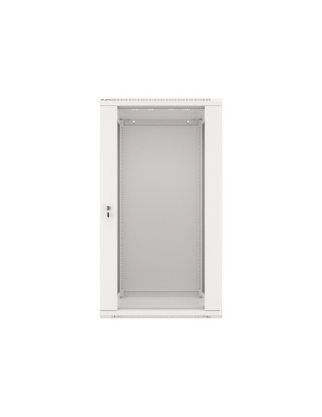 LANBERG 19" RACKOVÁ SKRIŇA PRO MONTÁŽ NA STENU 22U/600X600 (FLAT PACK) S PROSKLENÝMI DVERAMI ŠEDÁ V2