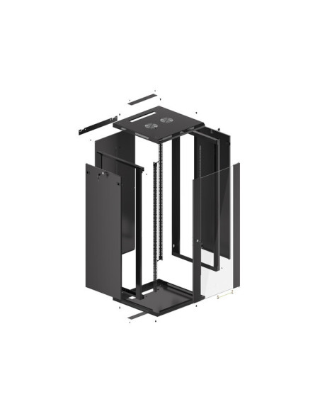 LANBERG 19" RACKOVÁ SKRIŇA PRO MONTÁŽ NA STENU 27U/600X600 (FLAT PACK) ČIERNA V2