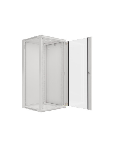 LANBERG RACKOVÁ SKRIŇA 19" NÁSTENNÁ 27U/600X600 (FLAT PACK) S PRESKLENÝMI DVERAMI ŠEDÁ V2