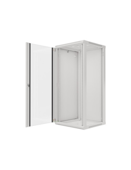 LANBERG RACKOVÁ SKRIŇA 19" NÁSTENNÁ 27U/600X600 (FLAT PACK) S PRESKLENÝMI DVERAMI ŠEDÁ V2