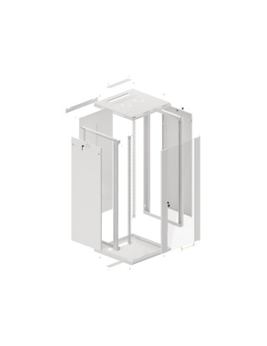 LANBERG RACKOVÁ SKRIŇA 19" NÁSTENNÁ 27U/600X600 (FLAT PACK) S PRESKLENÝMI DVERAMI ŠEDÁ V2