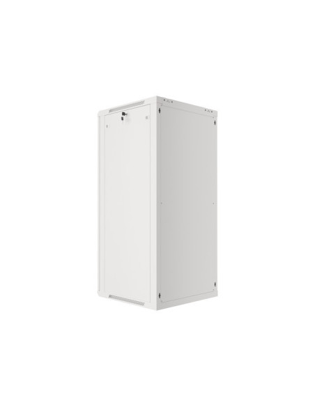 LANBERG RACKOVÁ SKRIŇA 19" NÁSTENNÁ 27U/600X600 (FLAT PACK) S PRESKLENÝMI DVERAMI ŠEDÁ V2