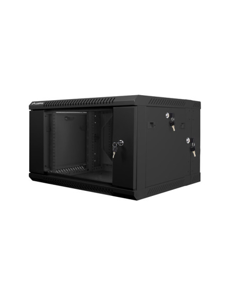 LANBERG RACKOVÁ SKRIŇA 19" DVOJDIELNA NÁSTENNÁ 6U/600X600 (FLAT PACK) ČIERNA