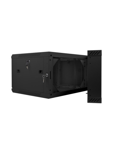 LANBERG RACKOVÁ SKRIŇA 19" DVOJDIELNA NÁSTENNÁ 6U/600X600 (FLAT PACK) ČIERNA