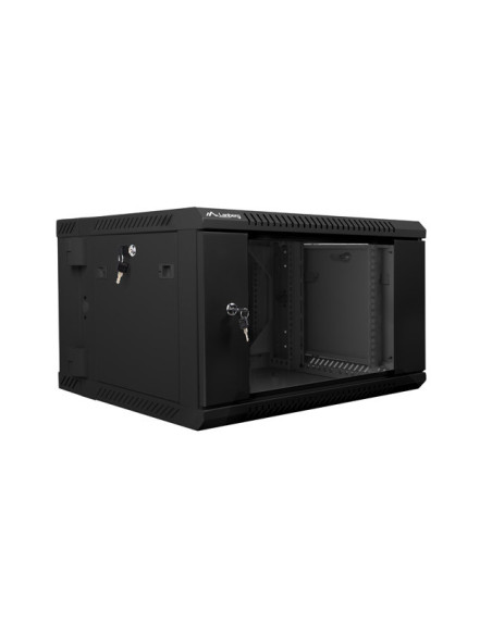 LANBERG RACKOVÁ SKRIŇA 19" DVOJDIELNA NÁSTENNÁ 6U/600X600 (FLAT PACK) ČIERNA