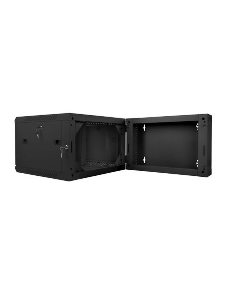 LANBERG RACKOVÁ SKRIŇA 19" DVOJDIELNA NÁSTENNÁ 6U/600X600 (FLAT PACK) ČIERNA