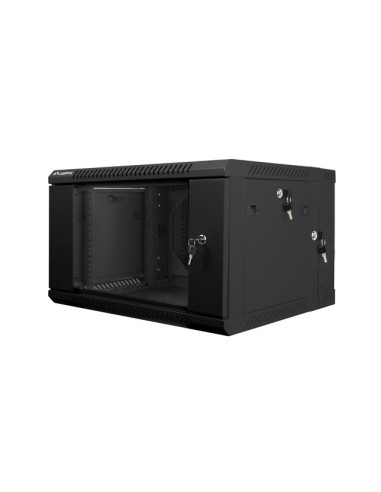 LANBERG RACKOVÁ SKRIŇA 19" DVOJDIELNA NÁSTENNÁ 6U/600X600 (FLAT PACK) ČIERNA