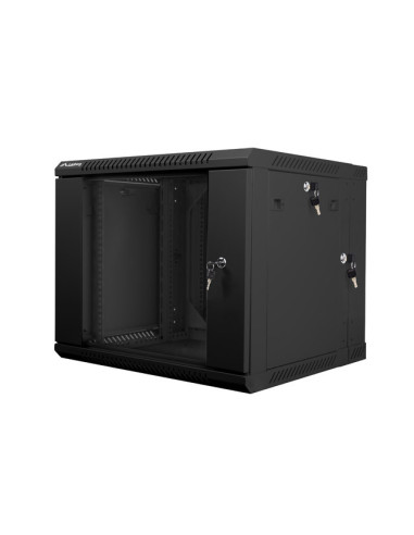 LANBERG RACKOVÁ SKRIŇA 19" DVOJDIELNA NÁSTENNÁ 9U/600X600 (FLAT PACK) ČIERNA