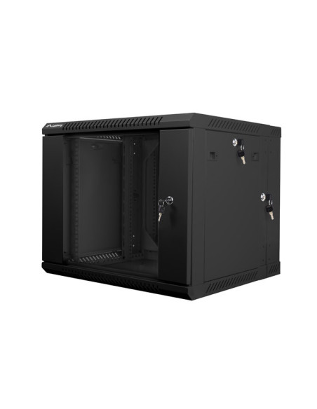 LANBERG RACKOVÁ SKRIŇA 19" DVOJDIELNA NÁSTENNÁ 9U/600X600 (FLAT PACK) ČIERNA