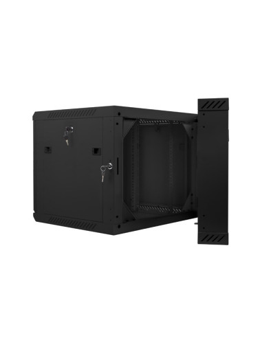 LANBERG RACKOVÁ SKRIŇA 19" DVOJDIELNA NÁSTENNÁ 9U/600X600 (FLAT PACK) ČIERNA