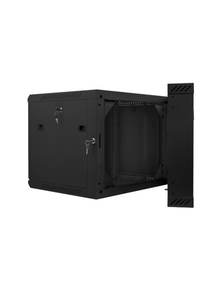 LANBERG RACKOVÁ SKRIŇA 19" DVOJDIELNA NÁSTENNÁ 9U/600X600 (FLAT PACK) ČIERNA