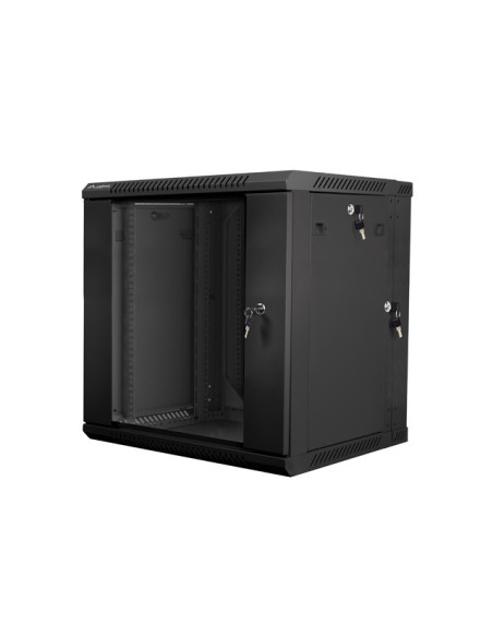 LANBERG RACKOVÁ SKRIŇA 19" DVOJDIELNA NÁSTENNÁ 12U/600X600 (FLAT PACK) ČIERNA