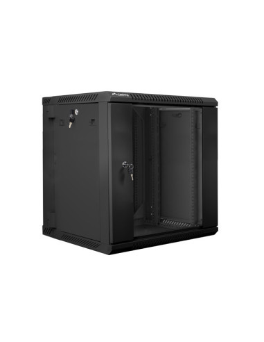 LANBERG RACKOVÁ SKRIŇA 19" DVOJDIELNA NÁSTENNÁ 12U/600X600 (FLAT PACK) ČIERNA