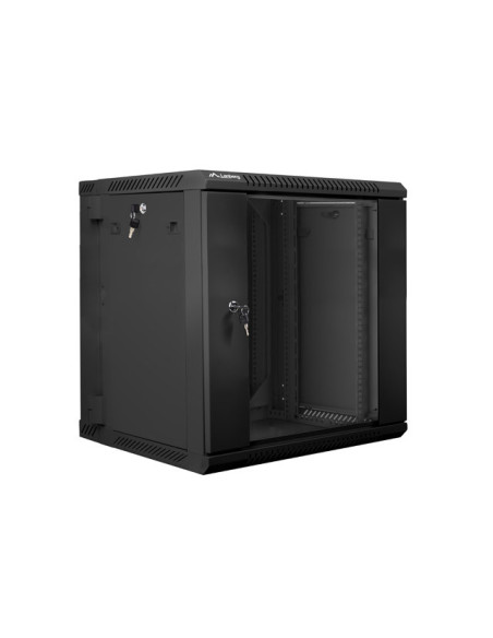LANBERG RACKOVÁ SKRIŇA 19" DVOJDIELNA NÁSTENNÁ 12U/600X600 (FLAT PACK) ČIERNA