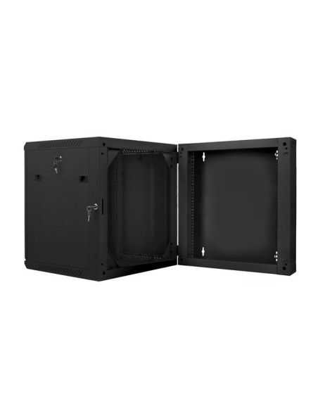 LANBERG RACKOVÁ SKRIŇA 19" DVOJDIELNA NÁSTENNÁ 12U/600X600 (FLAT PACK) ČIERNA