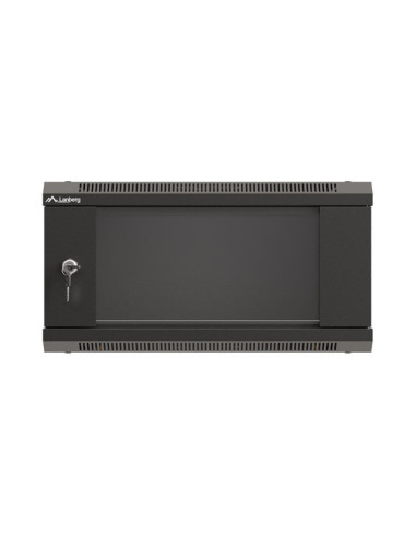 LANBERG RACKOVÁ SKRIŇA 19" NÁSTENNÁ 4U/540X350 (FLAT PACK) S PRESKLENÝMI DVERMI ČIERNA