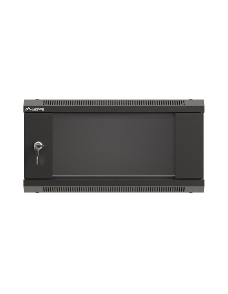 LANBERG RACKOVÁ SKRIŇA 19" NÁSTENNÁ 4U/540X350 (FLAT PACK) S PRESKLENÝMI DVERMI ČIERNA