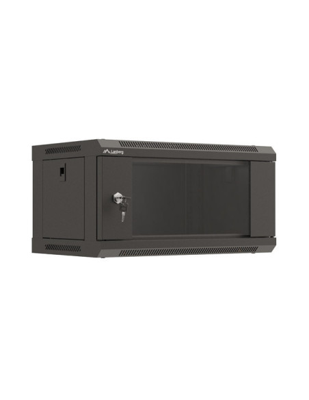 LANBERG RACKOVÁ SKRIŇA 19" NÁSTENNÁ 4U/540X350 (FLAT PACK) S PRESKLENÝMI DVERMI ČIERNA