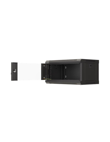 LANBERG RACKOVÁ SKRIŇA 19" NÁSTENNÁ 4U/540X350 (FLAT PACK) S PRESKLENÝMI DVERMI ČIERNA