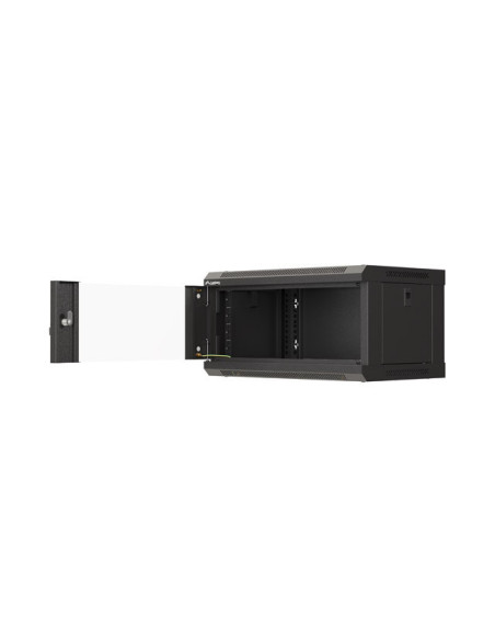 LANBERG RACKOVÁ SKRIŇA 19" NÁSTENNÁ 4U/540X350 (FLAT PACK) S PRESKLENÝMI DVERMI ČIERNA
