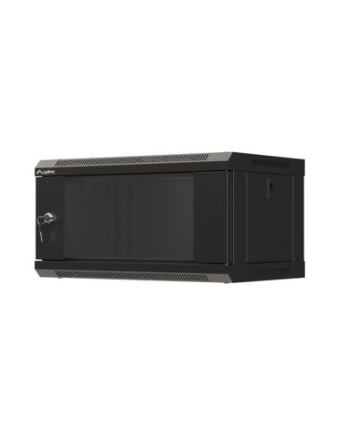 LANBERG RACKOVÁ SKRIŇA 19" NÁSTENNÁ 4U/540X350 (FLAT PACK) S PRESKLENÝMI DVERMI ČIERNA
