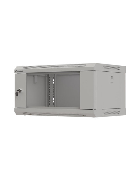 LANBERG RACKOVÁ SKRIŇA 19" NÁSTENNÁ 4U/540X350 (FLAT PACK) S PRESKLENÝMI DVERAMI ŠEDÁ