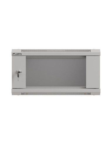 LANBERG RACKOVÁ SKRIŇA 19" NÁSTENNÁ 4U/540X350 (FLAT PACK) S PRESKLENÝMI DVERAMI ŠEDÁ