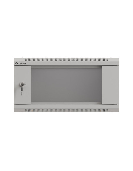LANBERG RACKOVÁ SKRIŇA 19" NÁSTENNÁ 4U/540X350 (FLAT PACK) S PRESKLENÝMI DVERAMI ŠEDÁ