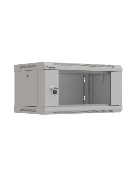 LANBERG RACKOVÁ SKRIŇA 19" NÁSTENNÁ 4U/540X350 (FLAT PACK) S PRESKLENÝMI DVERAMI ŠEDÁ