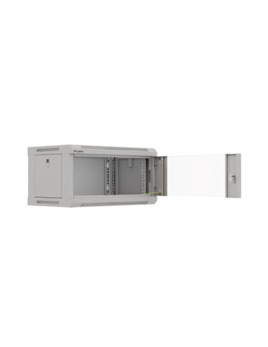 LANBERG RACKOVÁ SKRIŇA 19" NÁSTENNÁ 4U/540X350 (FLAT PACK) S PRESKLENÝMI DVERAMI ŠEDÁ