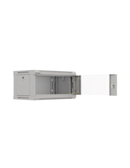 LANBERG RACKOVÁ SKRIŇA 19" NÁSTENNÁ 4U/540X350 (FLAT PACK) S PRESKLENÝMI DVERAMI ŠEDÁ