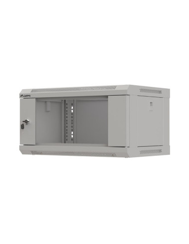 LANBERG RACKOVÁ SKRIŇA 19" NÁSTENNÁ 4U/540X350 (FLAT PACK) S PRESKLENÝMI DVERAMI ŠEDÁ