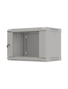 LANBERG 19" RACKOVÁ SKRIŇA PRO MONTÁŽ NA STENU 6U/540X350 (FLAT PACK) S PROSKLENÝMI DVERAMI ŠEDÁ