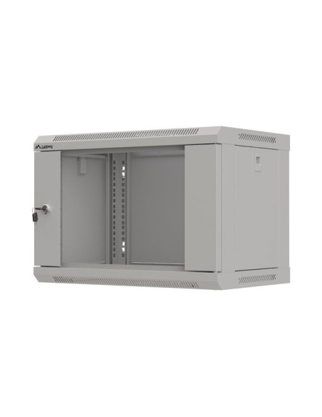 LANBERG 19" RACKOVÁ SKRIŇA PRO MONTÁŽ NA STENU 6U/540X350 (FLAT PACK) S PROSKLENÝMI DVERAMI ŠEDÁ