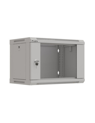 LANBERG 19" RACKOVÁ SKRIŇA PRO MONTÁŽ NA STENU 6U/540X350 (FLAT PACK) S PROSKLENÝMI DVERAMI ŠEDÁ
