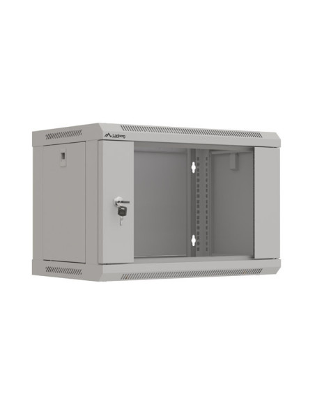 LANBERG 19" RACKOVÁ SKRIŇA PRO MONTÁŽ NA STENU 6U/540X350 (FLAT PACK) S PROSKLENÝMI DVERAMI ŠEDÁ