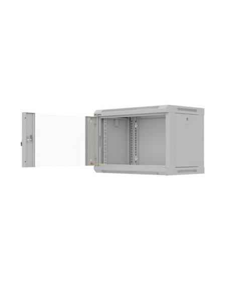 LANBERG 19" RACKOVÁ SKRIŇA PRO MONTÁŽ NA STENU 6U/540X350 (FLAT PACK) S PROSKLENÝMI DVERAMI ŠEDÁ
