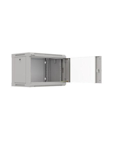 LANBERG 19" RACKOVÁ SKRIŇA PRO MONTÁŽ NA STENU 6U/540X350 (FLAT PACK) S PROSKLENÝMI DVERAMI ŠEDÁ