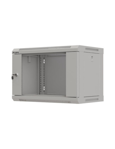 LANBERG 19" RACKOVÁ SKRIŇA PRO MONTÁŽ NA STENU 6U/540X350 (FLAT PACK) S PROSKLENÝMI DVERAMI ŠEDÁ