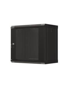 LANBERG 19" RACKOVÁ SKRIŇA PRO MONTÁŽ NA STENU 9U/540X350 (FLAT PACK) S PROSKLENÝMI DVERMI ČIERNA