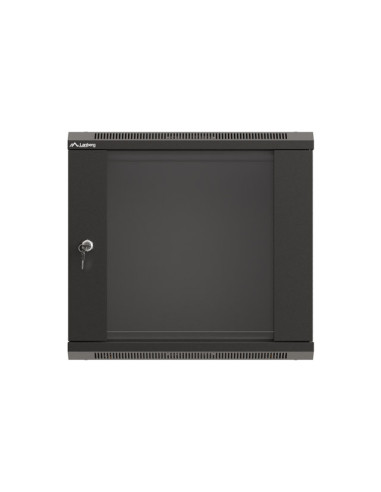 LANBERG 19" RACKOVÁ SKRIŇA PRO MONTÁŽ NA STENU 9U/540X350 (FLAT PACK) S PROSKLENÝMI DVERMI ČIERNA